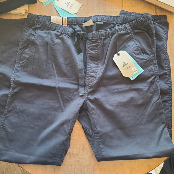 prAna High Rock Men’s Pants Tapered Leg Black Size XXL Inseam 33” Organic Cotton - Picture 3 of 5